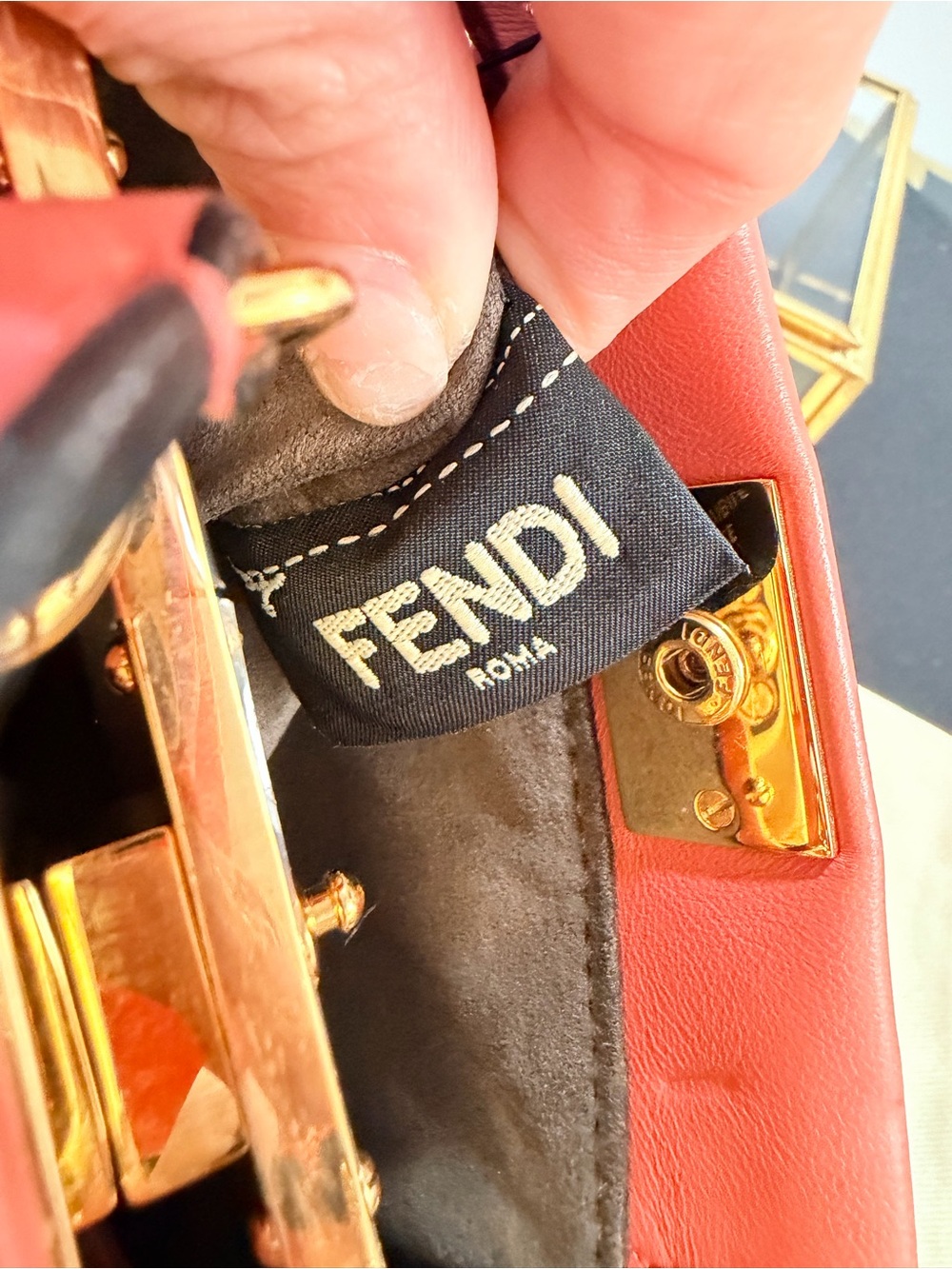Authentic Fendi Micro Peekaboo Rosa Scuro Nappa Leather COA Dust Bag Card - Picture 13 of 17
